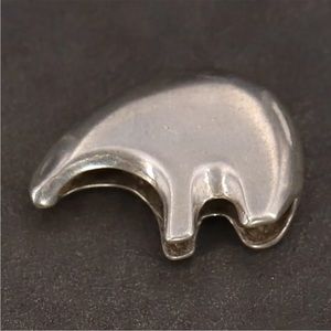 Sterling Silver - NAVAJO Fetish Bear Slider Necklace Pendant Vintage Native.